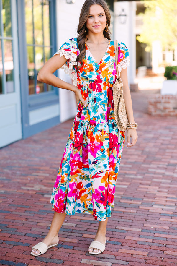 colorful midi dress
